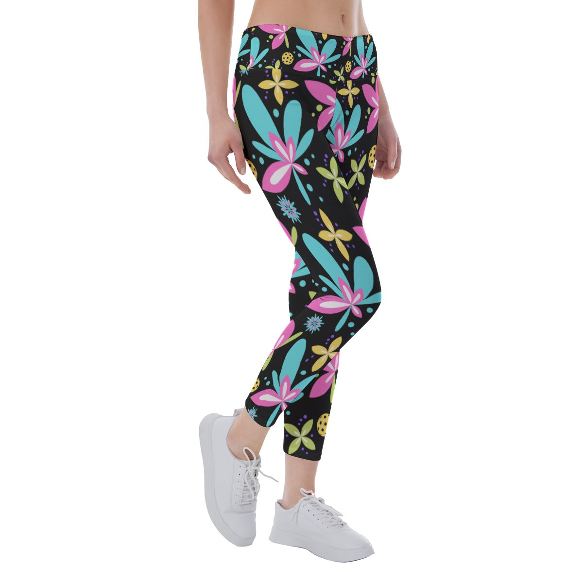 Donna - Black - Women's Pickleball Leggings - Mid-Fit - by Dizzy Pickle