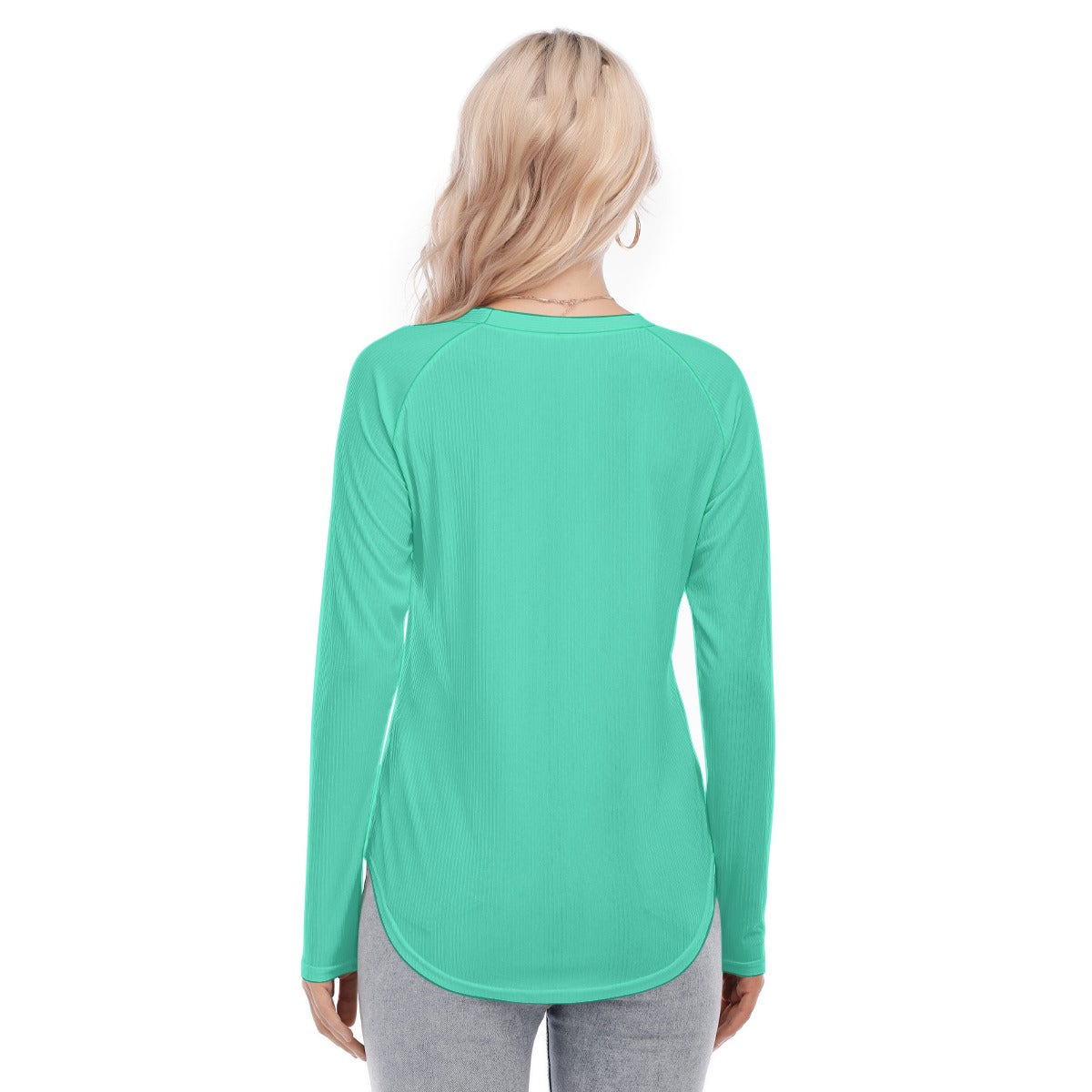 Dizzy Pickle DZY P Classic Teal Women's Long Sleeve U-Shape Hem T-Shirt