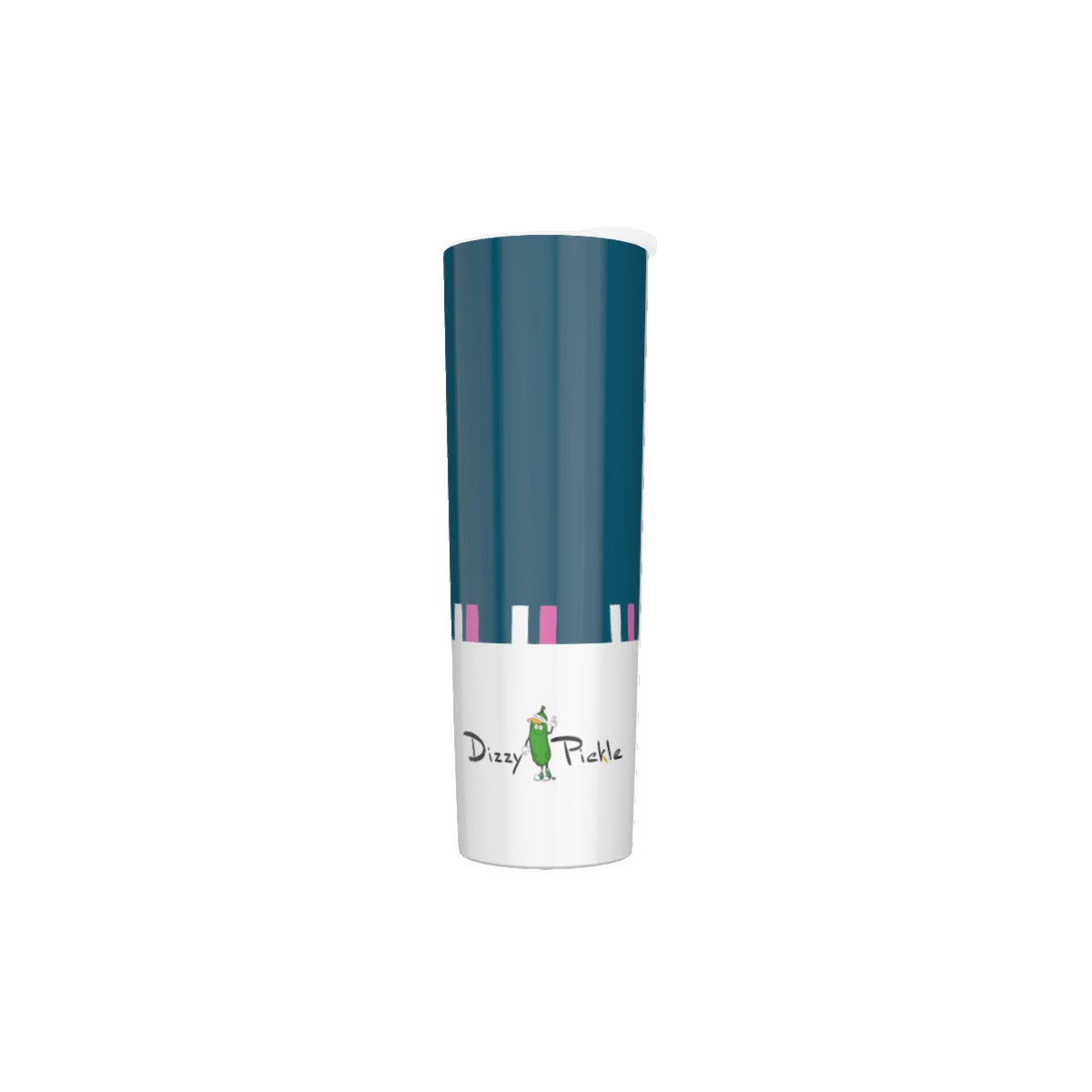 Dizzy Pickle Love at First Serve - Teal/Pink - Skinny Tumbler Stainless Steel with Lids 30oz