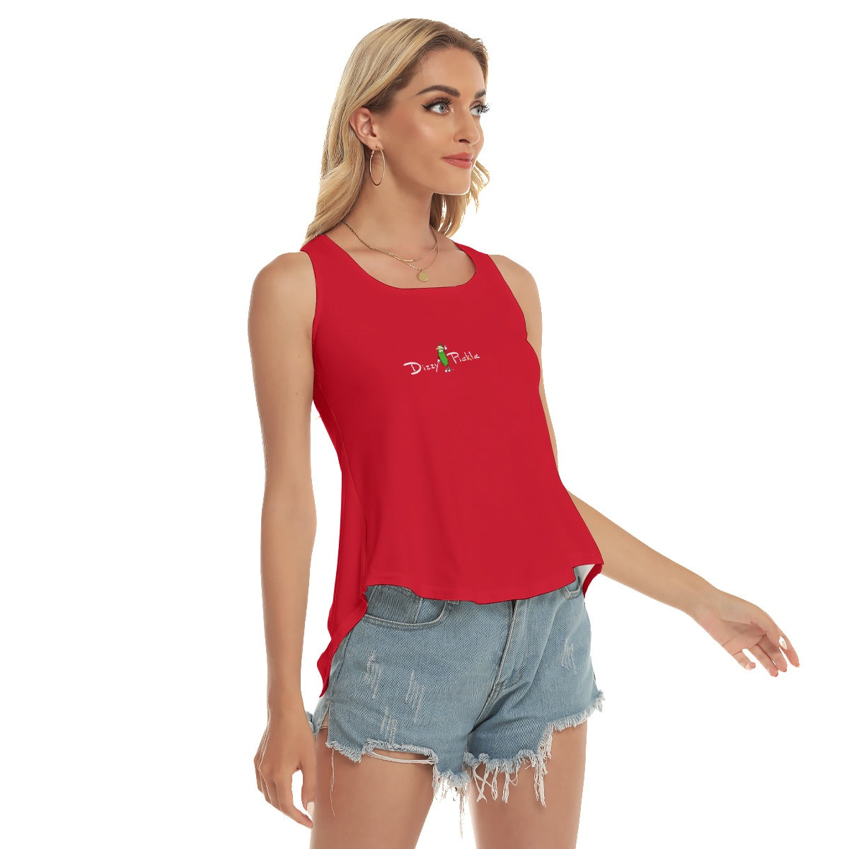 DZY P Classic - Red - Pickleball Open-Backed Tank Top by Dizzy Pickle