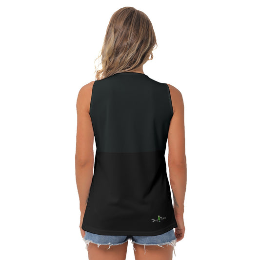 Dizzy Pickle Believe White Black Women's Pickleball Sleeveless V-Neck Top