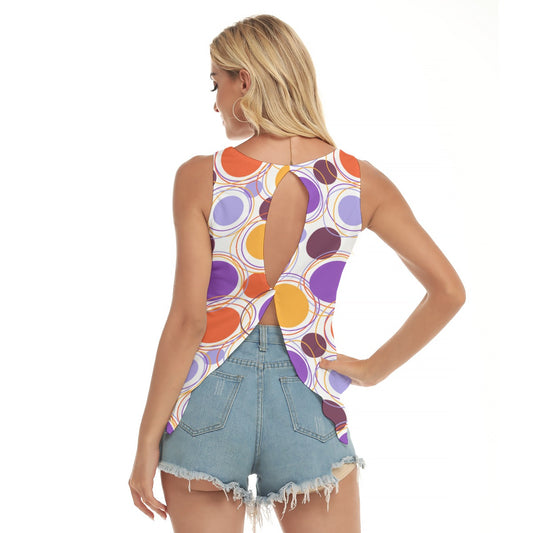 Dizzy Pickle Let's GEO 5481TQ Women's Pickleball Open-Backed Sleeveless Tank Top