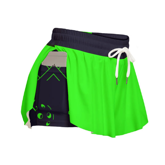 Lisa - Green - Pickleball Women's Sport Culottes With Pockets by Dizzy Pickle