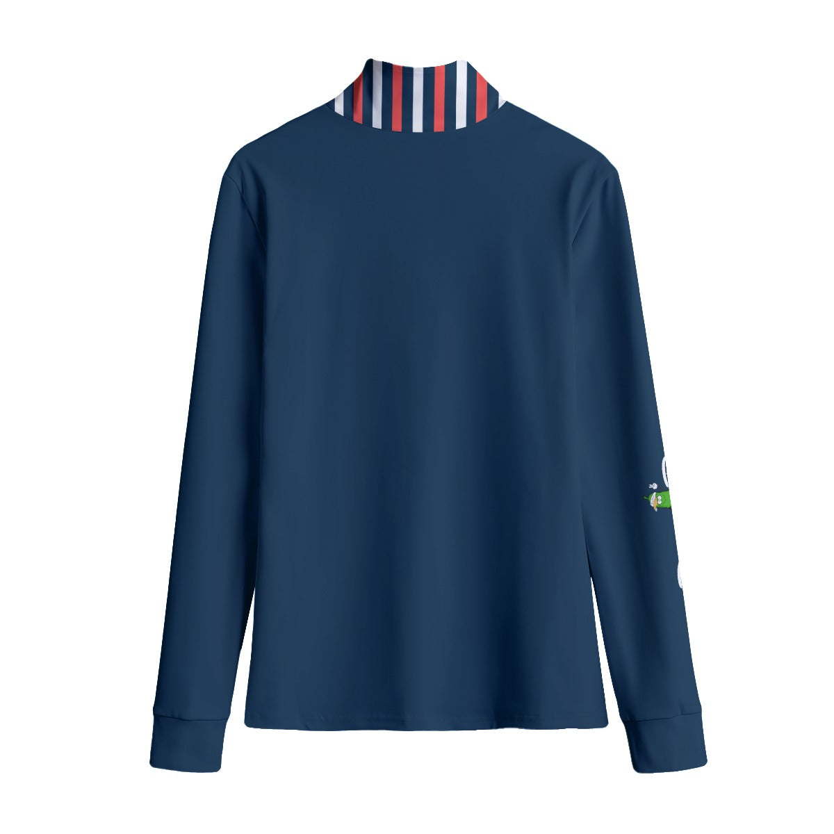 Van - Navy Blue - Stripes - Women's Quarter Zip Long Sleeve Casual Pullover by Dizzy Pickle