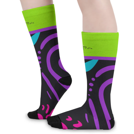 It's Swell - Black -  Pickleball Long Socks by Dizzy Pickle