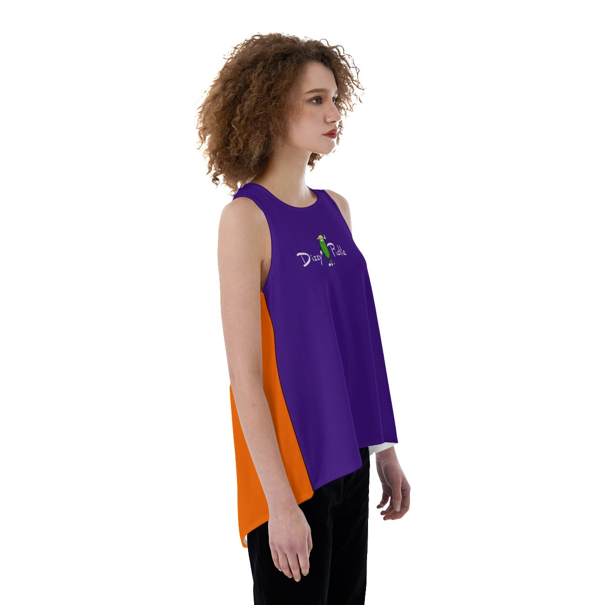 Dizzy PIckle DZY P Classic - Purple/Orange - Women's Pickleball Back Split Tank Top