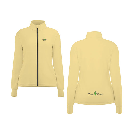 Dizzy Pickle DZY P Classic Butter Yellow Women's Pickleball Long Sleeve Thumbhole Jacket