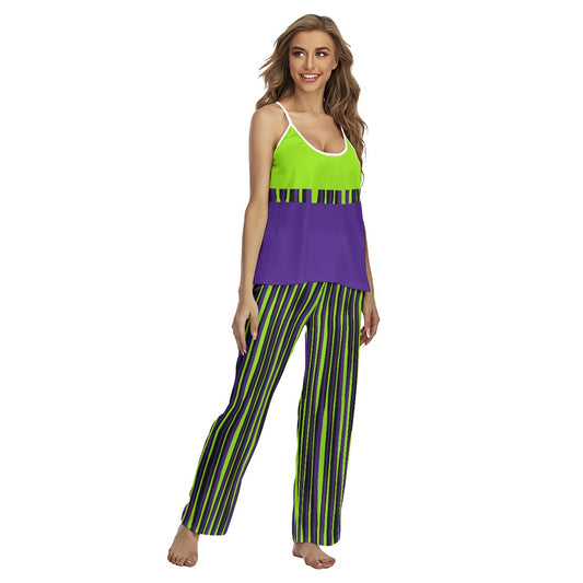 Dizzy Pickle Dinking Diva BG Stripes Women's Pickleball Sleeveless Cami Pajamas Set