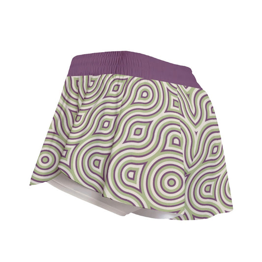 Dizzy Pickle Heather Doodles Women's Sport Culottes Skorts with Inner Shorts and Pockets