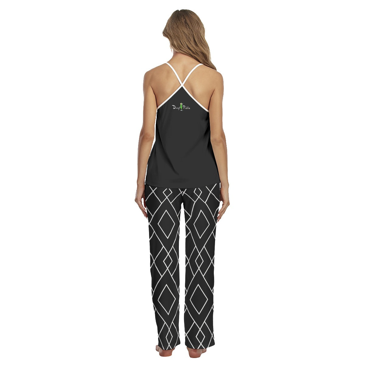 Lisa -Black - Matrix - Pickleball Cami Pajamas Set by Dizzy Pickle