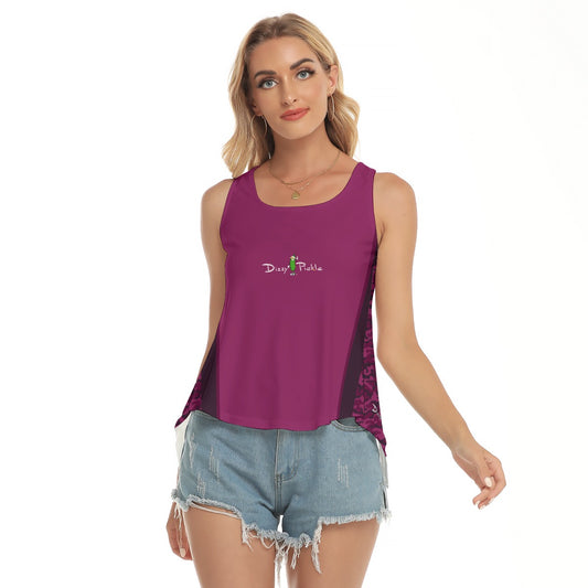 Dizzy Pickle Jan Wine_Pink Women's Pickleball Open-Backed Sleeveless Tank Top