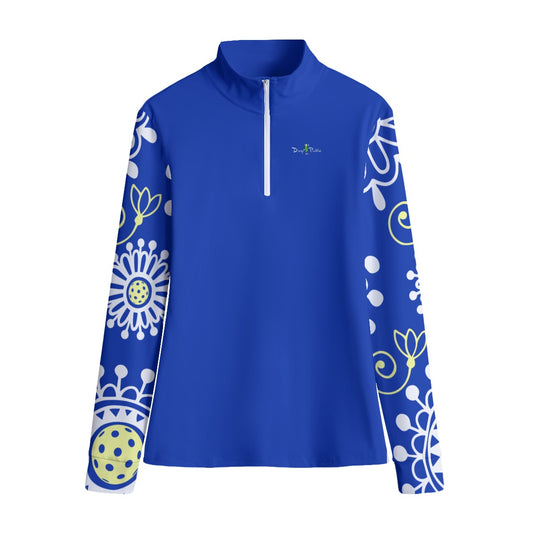 Dizzy Pickle Coming Up Daisies BY Women's Pickleball Stand Up Quarter Zip Collar