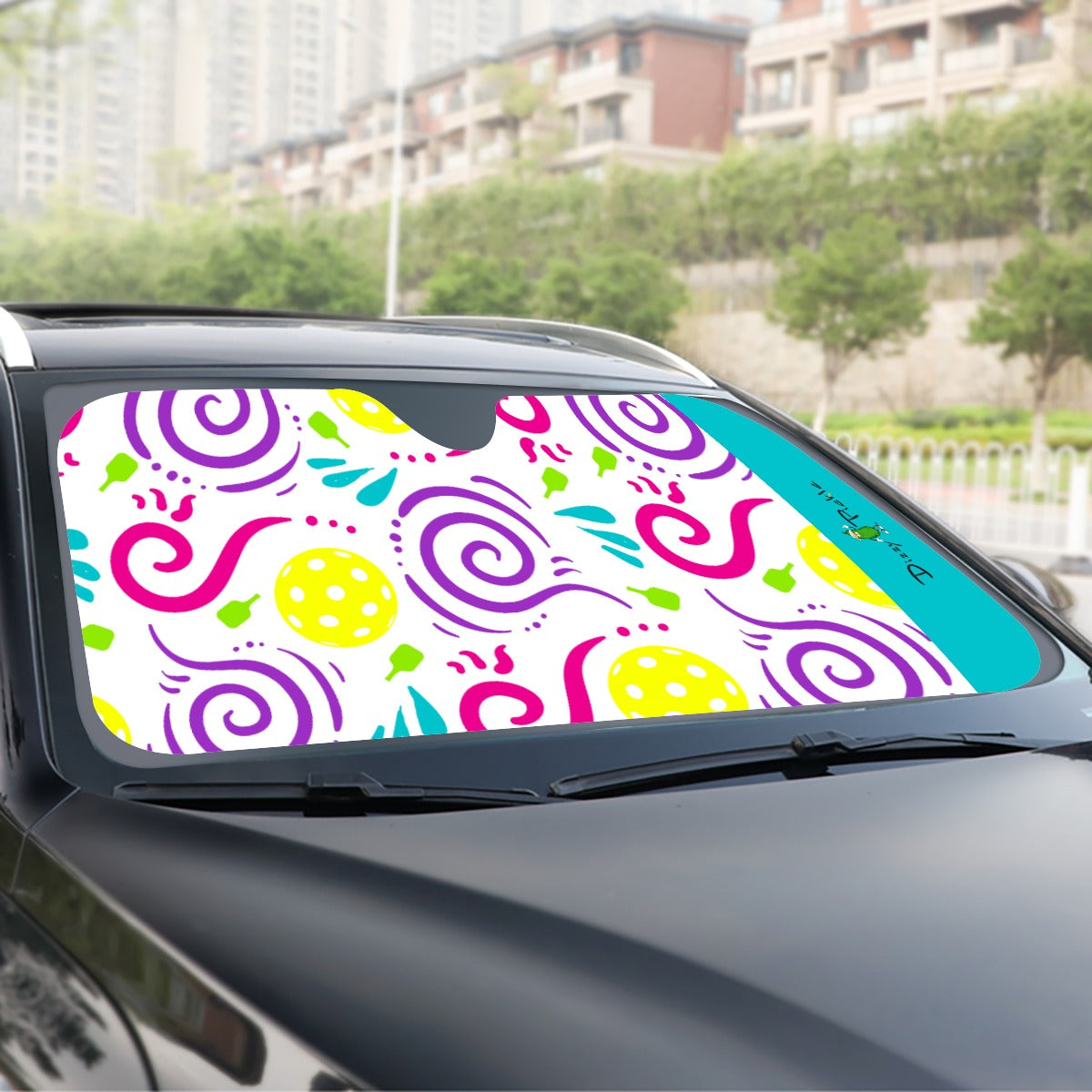 It's Swell - White - Pickleball Windshield Sunshade by Dizzy Pickle