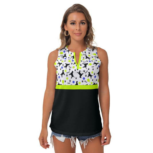 Dizzy Pickle Connie Black Women's Pickleball Sleeveless V-Neck Top