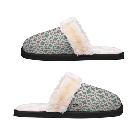 Shelby - White - Women's Pickleball Plush Slippers by Dizzy Pickle