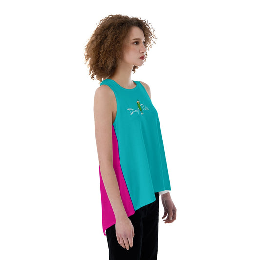 Dizzy Pickle DZY P Classic -Teal/Fuchsia - Women's Pickleball Back Split Tank Top