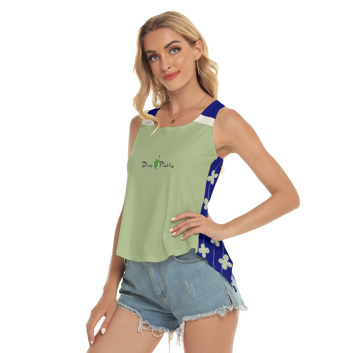 Dizzy Pickle Lesia Solid Blossom BSC Women's Pickleball Open-Backed Sleeveless Tank Top