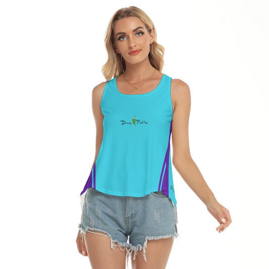 Dizzy Pickle Esther Teal Women's Pickleball Open-Backed Sleeveless Tank Top