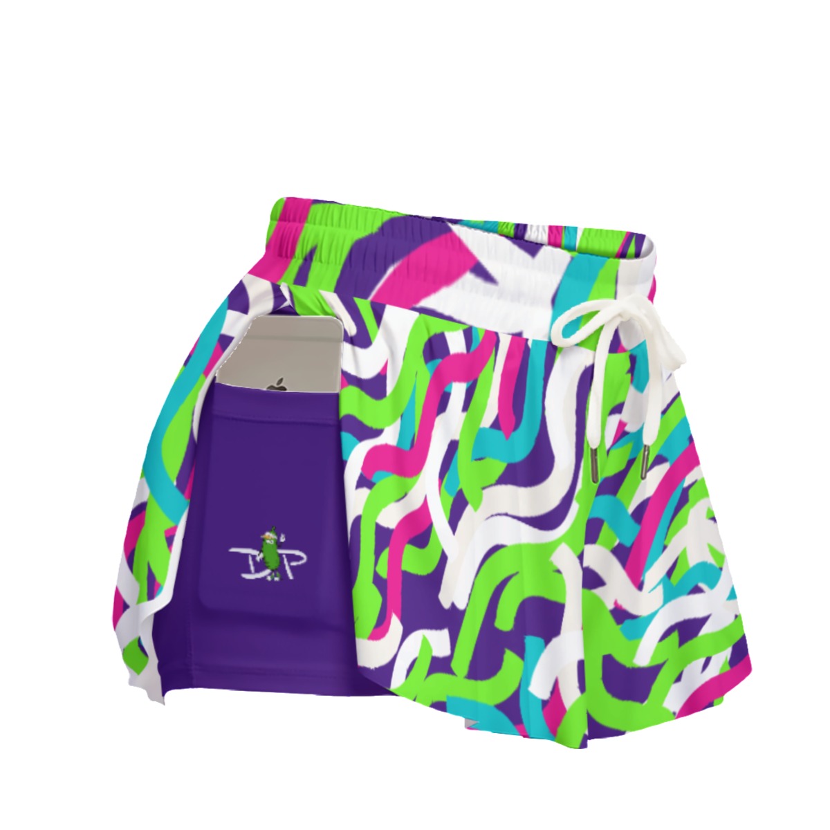 Dizzy Pickle Diana Doodles Pickleball Women's Sport Culottes Skorts with Inner Shorts and Pockets