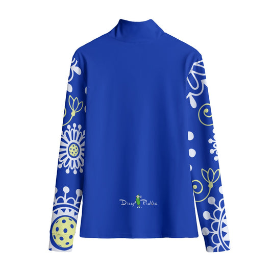 Dizzy Pickle Coming Up Daisies BY Women's Pickleball Stand Up Quarter Zip Collar