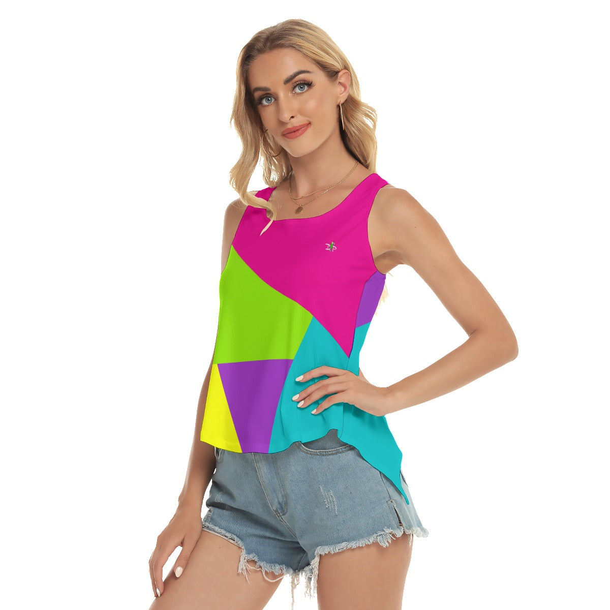 Dizzy Pickle It's Swell Blocks Women's Pickleball Color Block Open-Backed Tank Top Mulicolor