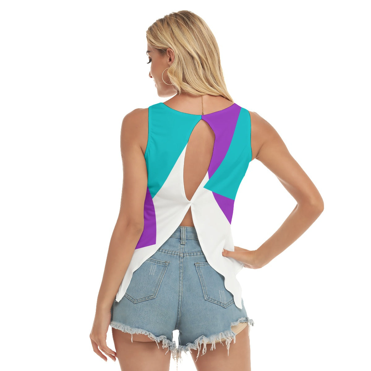 It's Swell - Color Block Pickleball Tank Top by Dizzy Pickle - Purple/Teal