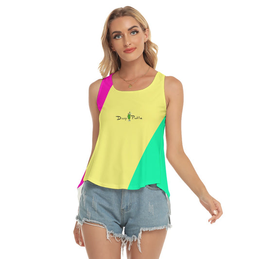 Dizzy Pickle Charlotte Diagonal Women's Pickleball Open-Backed Sleeveless Tank Top Multicolor