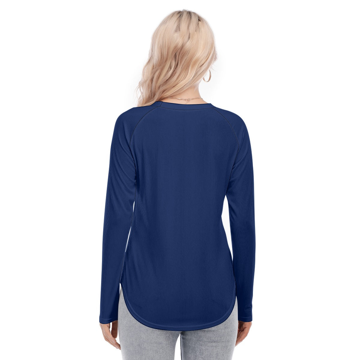 Dizzy Pickle DZY P Classic Blue Women's Long Sleeve U-Shape Hem T-Shirt