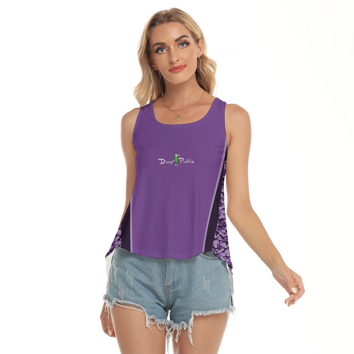 Dizzy Pickle Jan Purple Women's Pickleball Open-Backed Sleeveless Tank Top