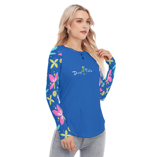 Donna - Blue - Women's Raglan Sleeves Long Sleeves T-shirt by Dizzy Pickle