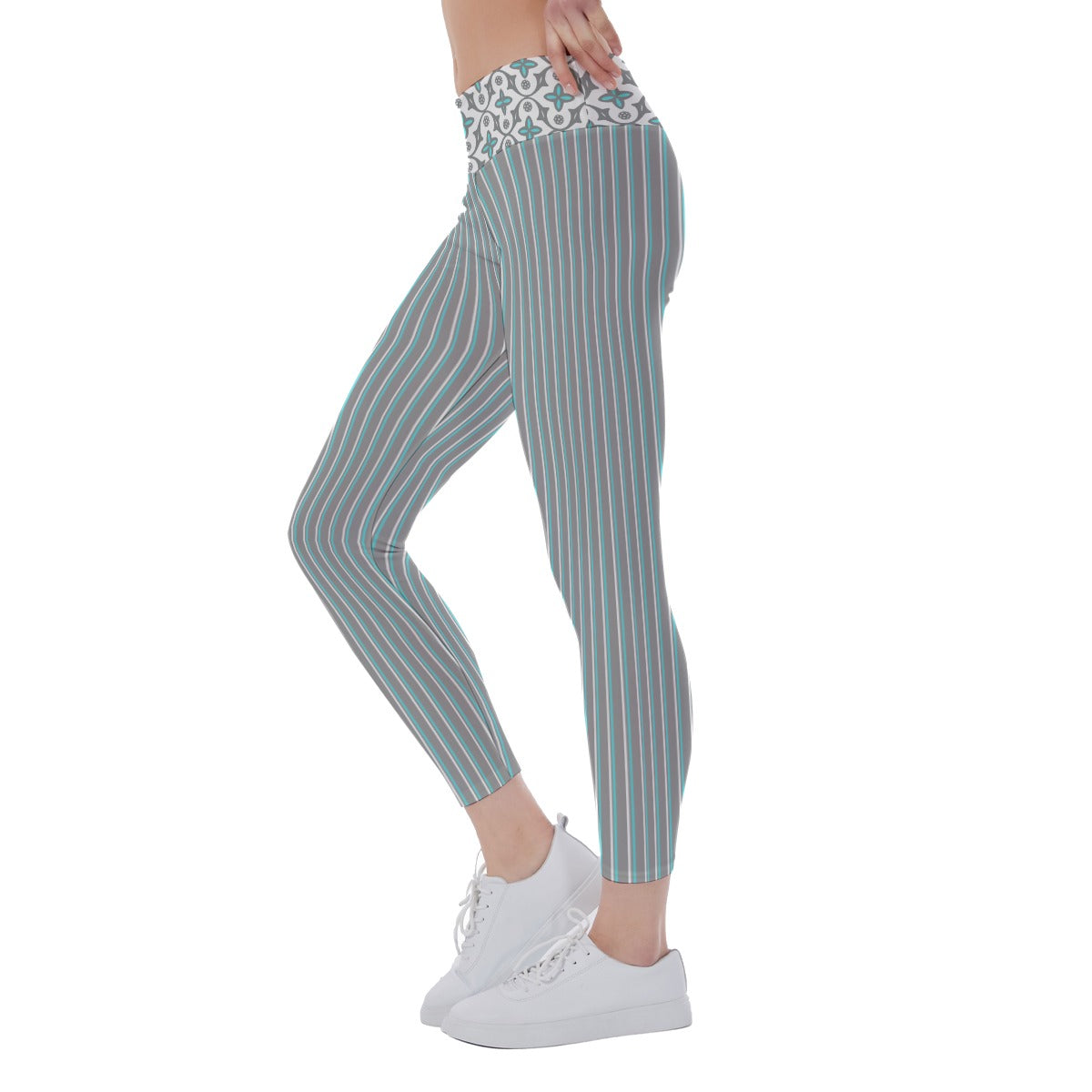 Shelby - White - Women's Pickleball Leggings - Mid-Fit - by Dizzy Pickle