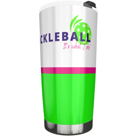 Dizzy Pickle Pickleball It's What I Do Green/Pink Tumbler 20oz with Lid