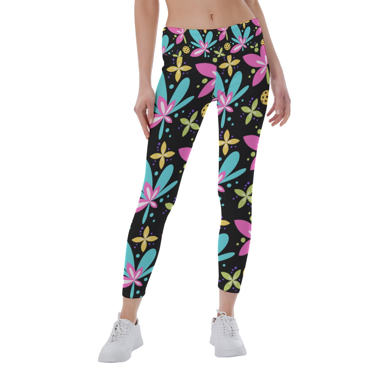 Donna - Black - Women's Pickleball Leggings - Mid-Fit - by Dizzy Pickle