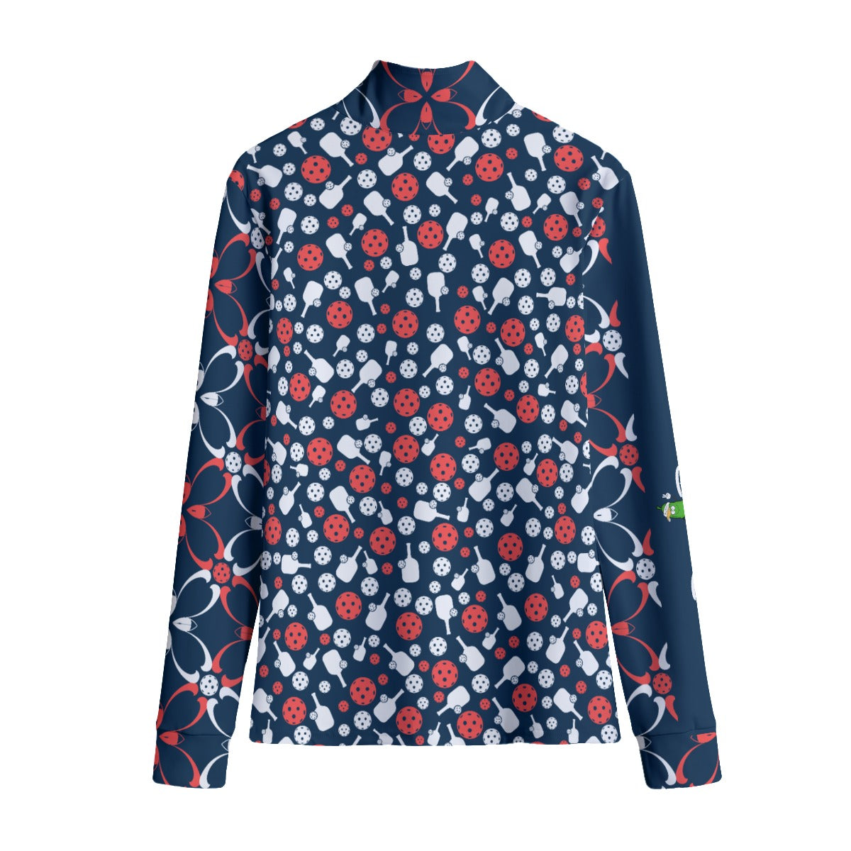 Van - Paddles & Balls - Women's Quarter Zip Long Sleeve Casual Pullover by Dizzy Pickle