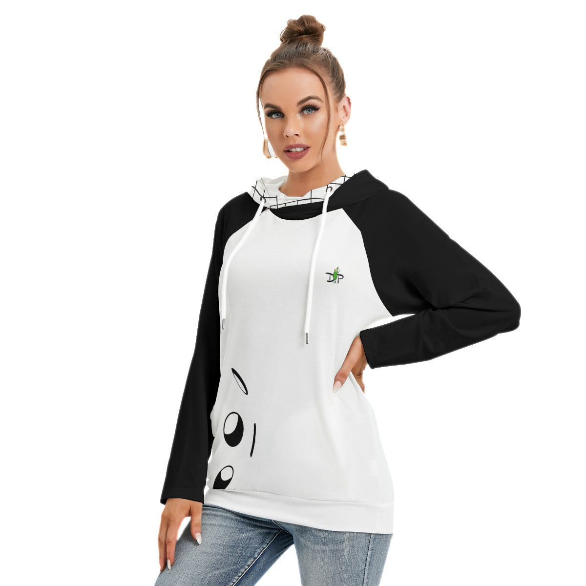 Lisa - White/Black - Ball - Double Hat Hoodie by Dizzy Pickle