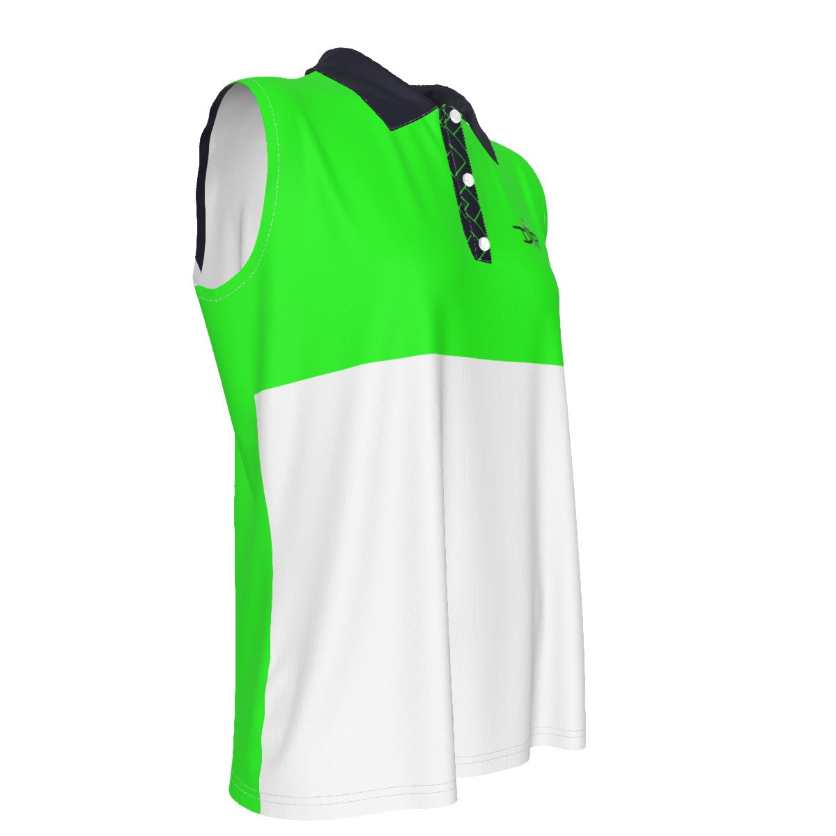 Lisa - Green/White - Sleeveless Polo Shirt by Dizzy Pickle