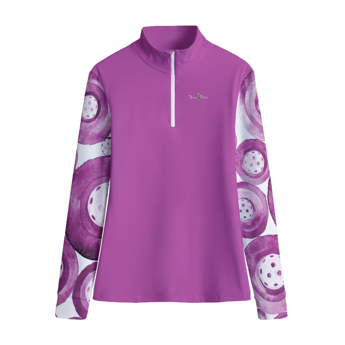 Dizzy Pickle Heidi MW Main Women's Pickleball Stand Up Quarter Zip Collar T-Shirt