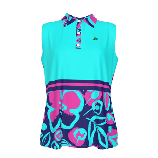 Dizzy Pickle Lesia Blooms BBP Women's Pickleball Sleeveless Polo Shirt