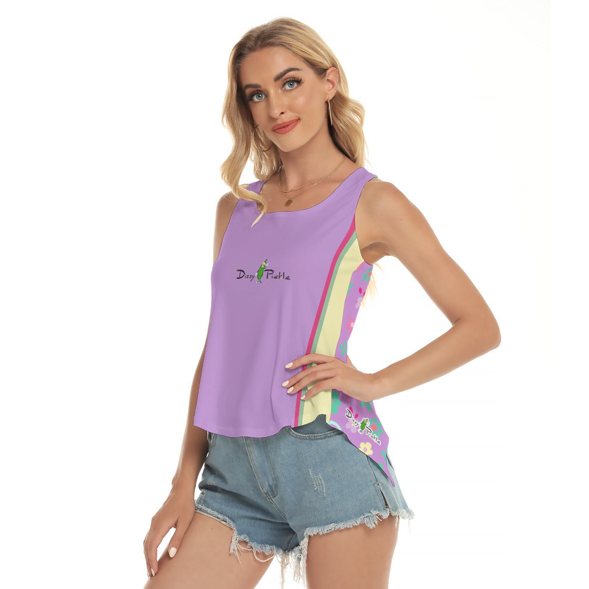 Dizzy Pickle Hope Lavender Women's Pickleball Open-Backed Sleeveless Tank Top