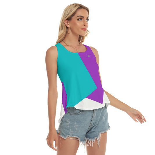 It's Swell - Color Block Pickleball Tank Top by Dizzy Pickle - Purple/Teal