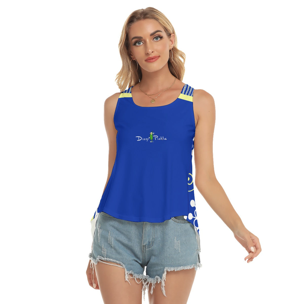 Dizzy Pickle Coming Up Daisies BY Women's Pickleball Open-Backed Sleeveless Tank Top