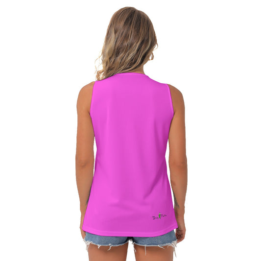 Dizzy Pickle Emily Pink/White Women's Pickleball Sleeveless V-Neck Top