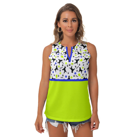 Dizzy Pickle Connie Green Women's Pickleball Sleeveless V-Neck Top