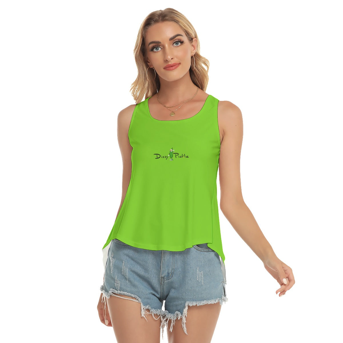 Dizzy Pickle DZY P Classic Green Women's Pickleball Open-Backed Tank Top