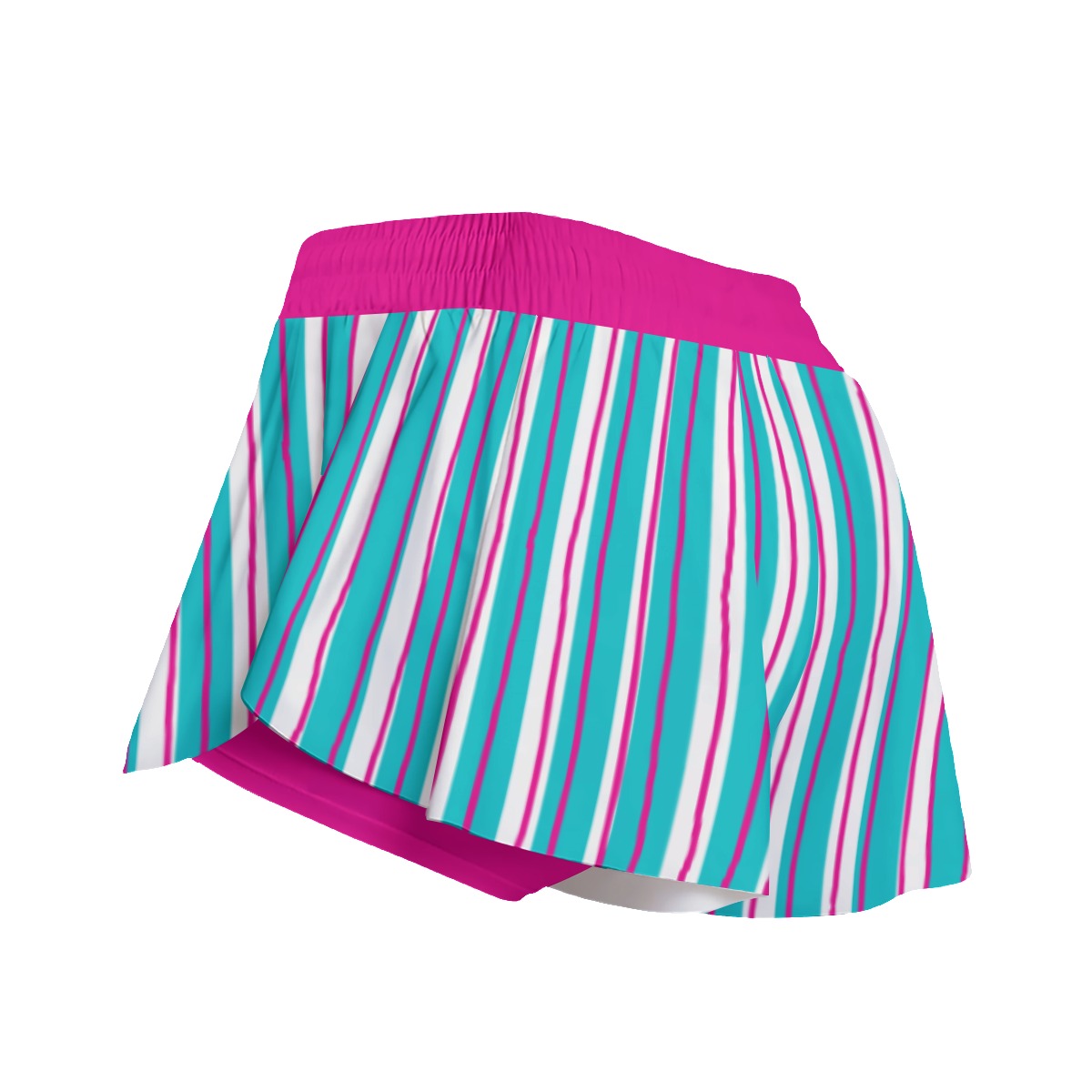 Dizzy Pickle I Love Pickleball Stripes Women's Sport Culottes Skorts with Inner Shorts and Pockets