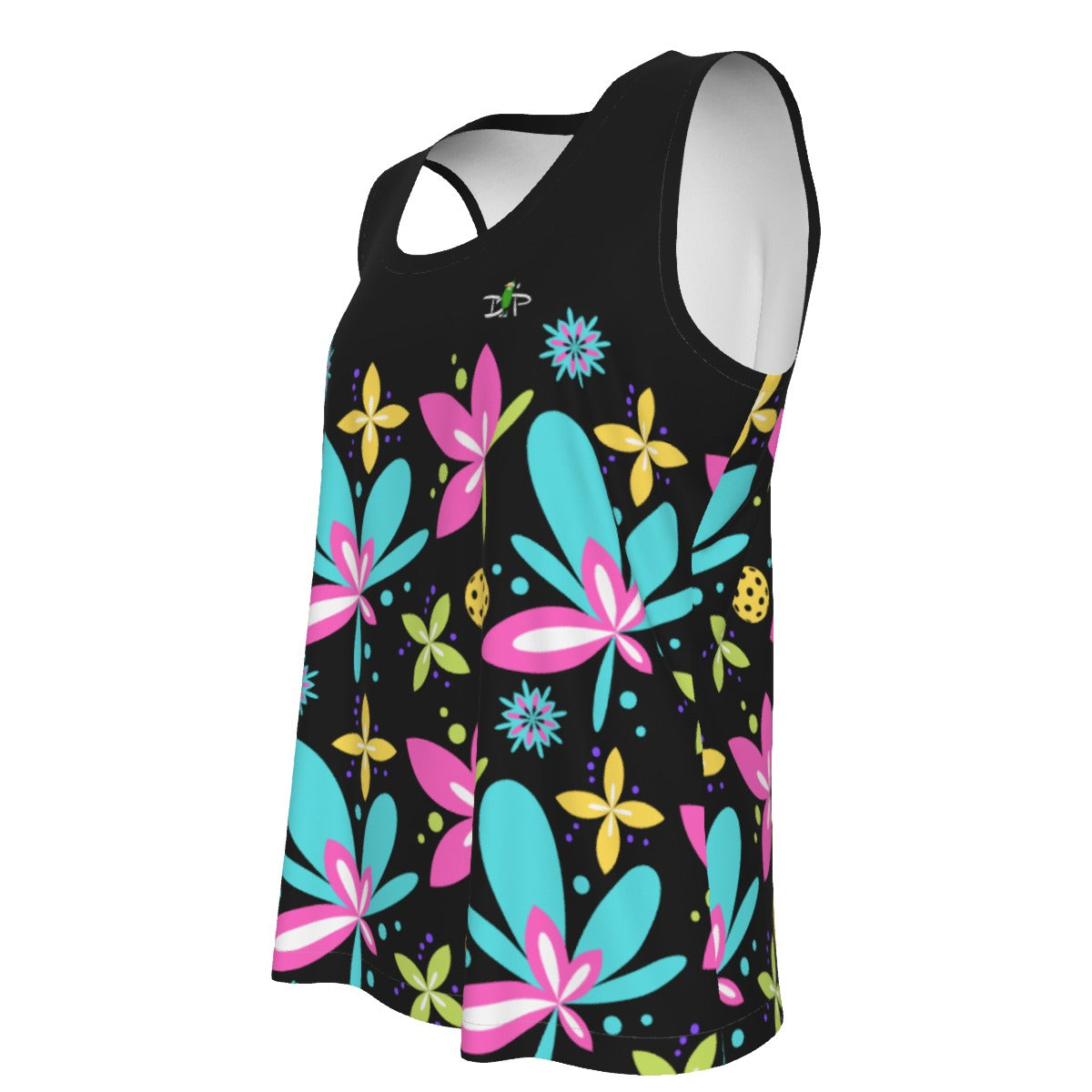 Dizzy Pickle Donna Black Main Women's Pickleball Sleeveless Sport Tank Top