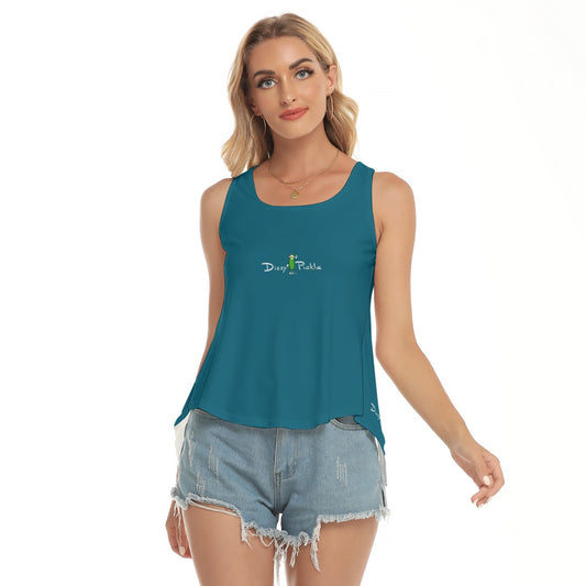 Dizzy Pickle Coming Up Daisies TP Solid Peacock Women's Pickleball Open-Backed Sleeveless Tank Top