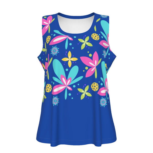 Dizzy Pickle Donna Blue Main Women's Pickleball Sleeveless Sport Tank Top