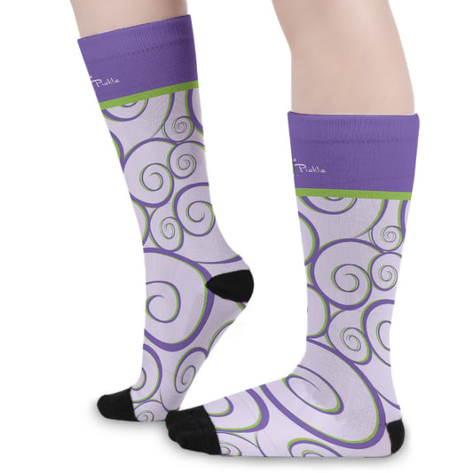 Dizzy Pickle Beth Lavender Swirls Pickleball Long Socks