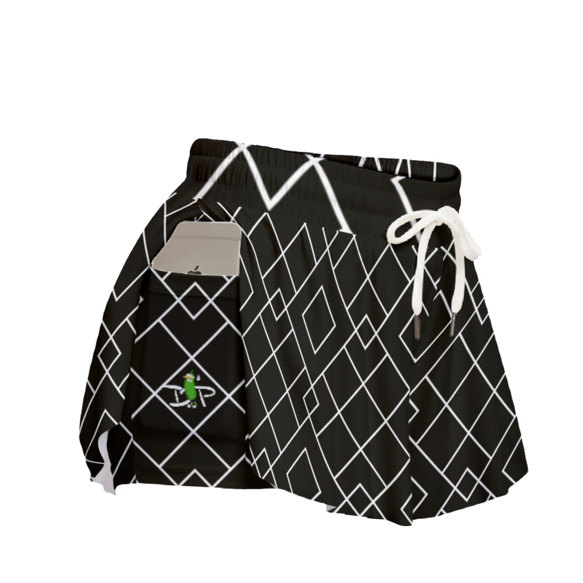 Lisa Black/White - Pickleball Women's Sport Culottes with Pockets by Dizzy Pickle